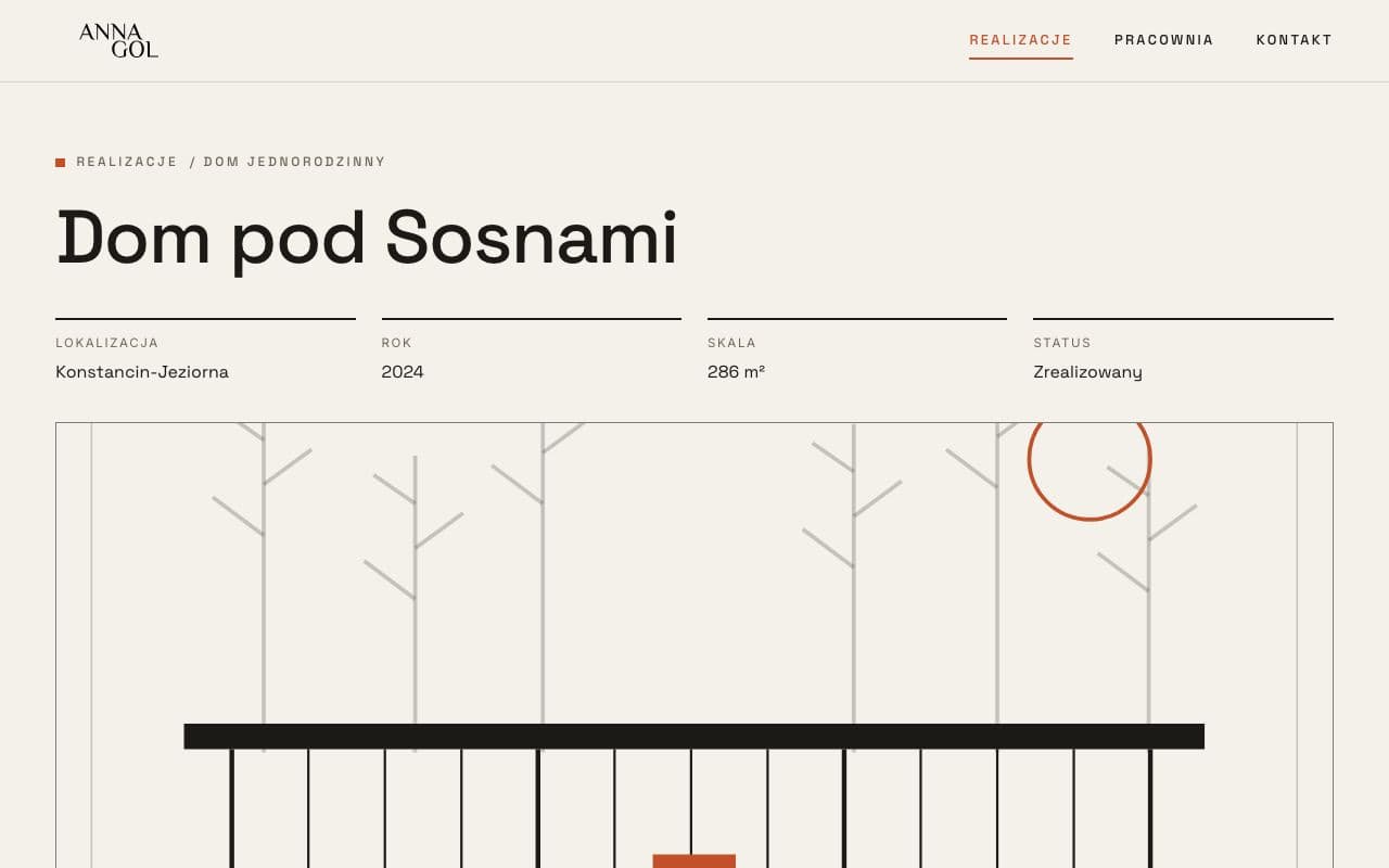 A project page: the drawing above its description.