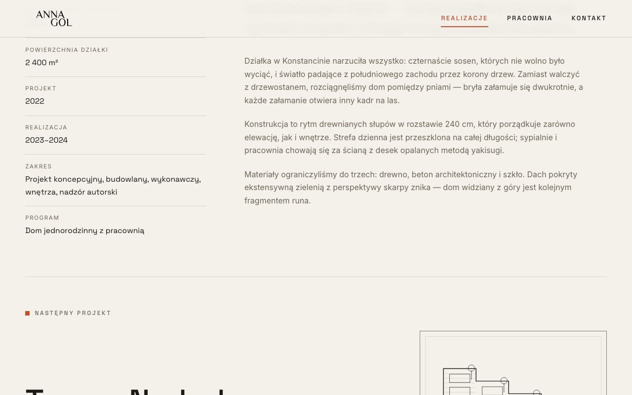 The same project's facts, further down the page.