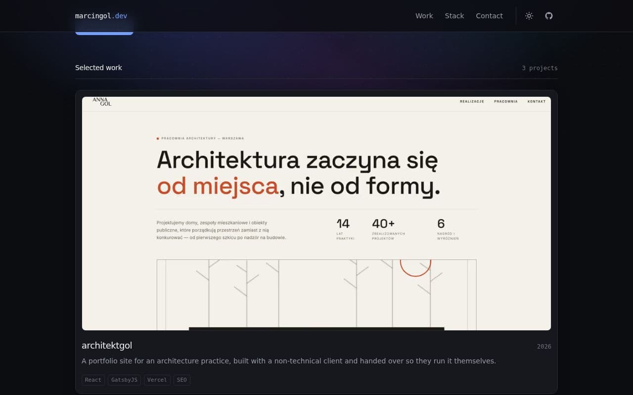 A project card under the cursor, mid-zoom.