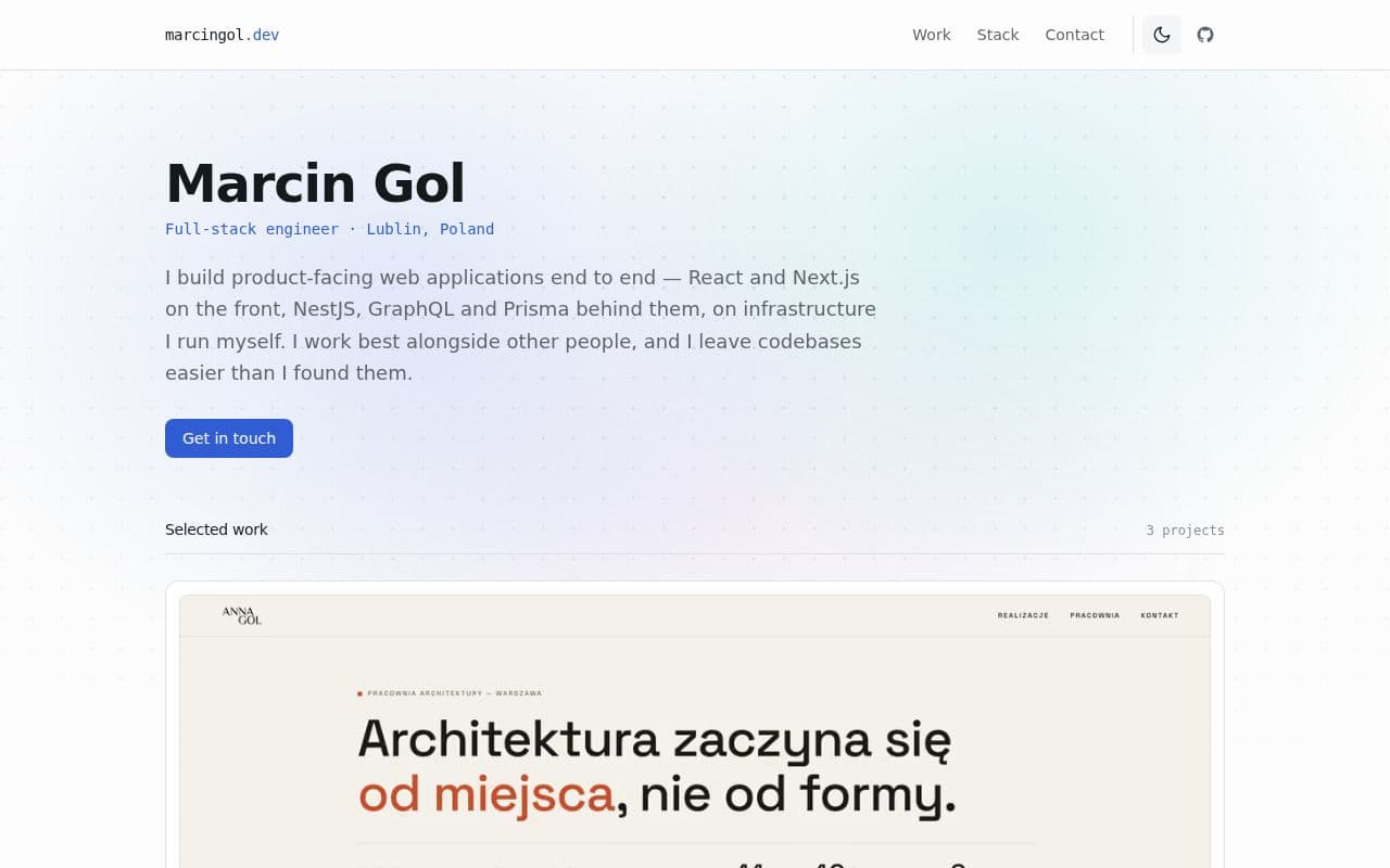 The same page in light mode.